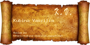 Kubina Vaszilia névjegykártya